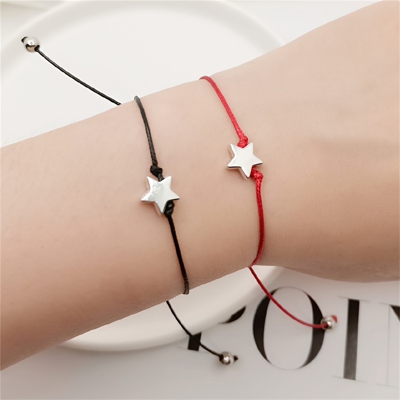 Pentagram Star Thread Braided Bracelet Set